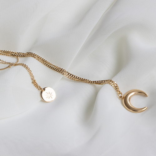 Collier en acier inoxydable doré