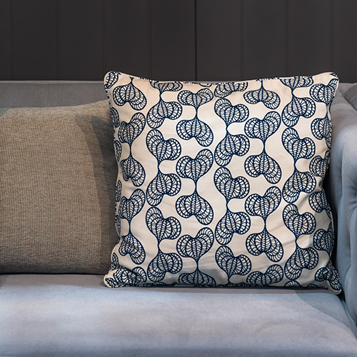 Coussin décoratif en coton imprimé